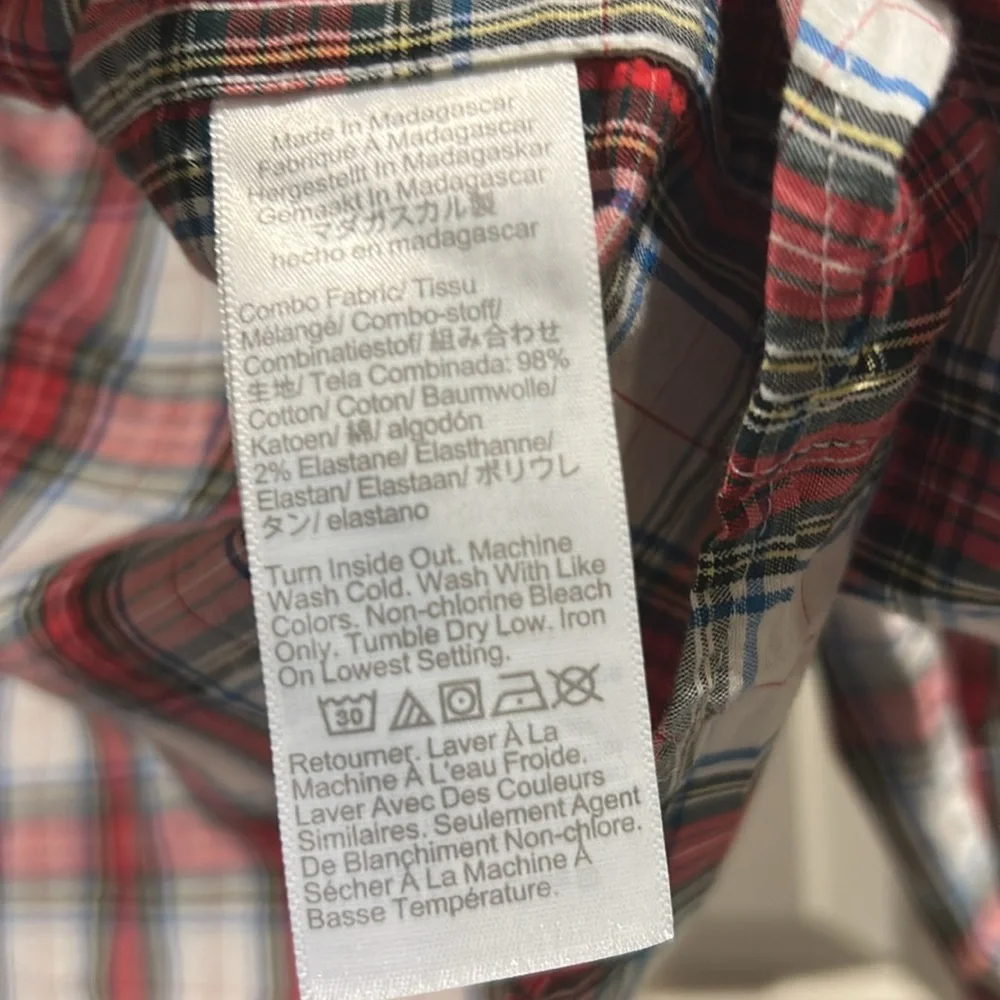 Like New J. Crew Classic Flex Washed Plaid Button Down Long Sleeves Small